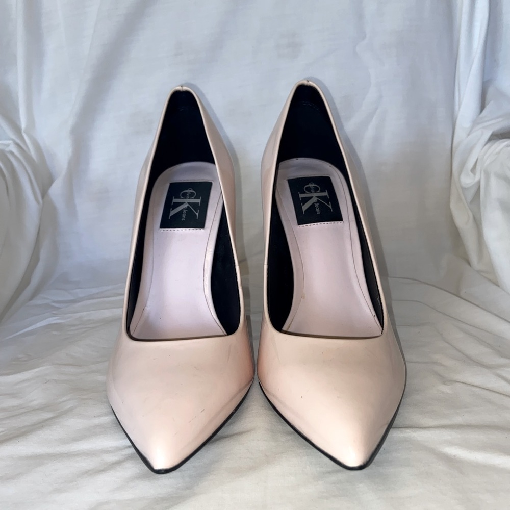 Light pink closed toe Calvin Klein heels